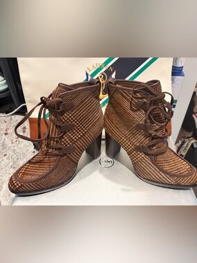 Lauren double RLL plaid boots! Sold out everywhere!! Size 7 brand new in box